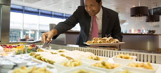 Complimentary food at the Aspire Airport Lounge in Zurich International Airport
