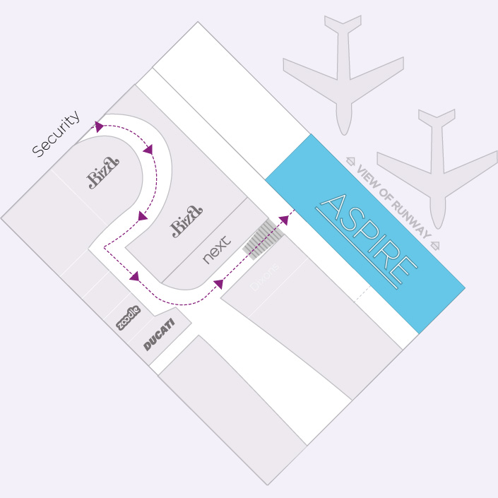 Directions for Manchester Airport Terminal 1's Aspire Airport Lounge