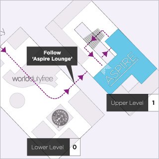 Map to the Aspire Lounge in Bristol Airport