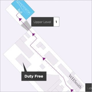 Click map to enlarge Directions to the Upperdeck Airport Lounge at Glasgow Airport