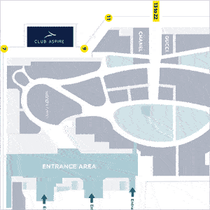 Map to the Club Aspire Airport Lounge in London Heathrow Airport Terminal 3