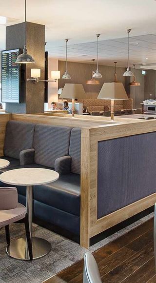 The Dining Area of the Club Aspire Airport Lounge in Heathrow Terminal 3
