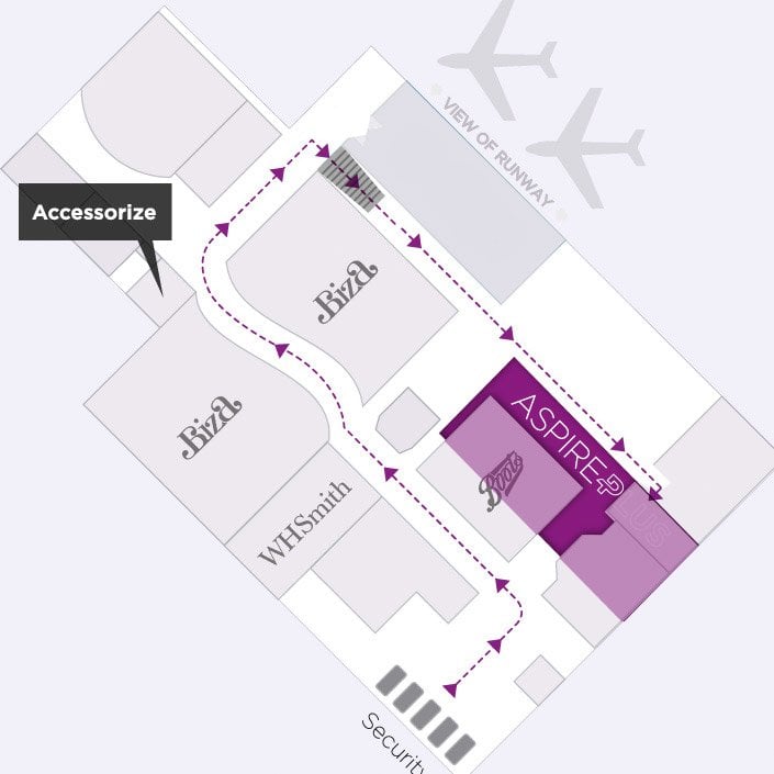 Click map to enlarge Map to the Aspire Airport Lounge in Newcastle Airport
