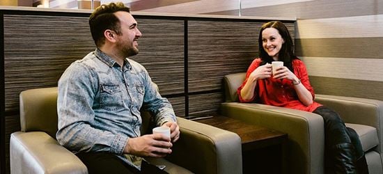 Passengers in the Aspire Airport Lounge at Newcastle Airport