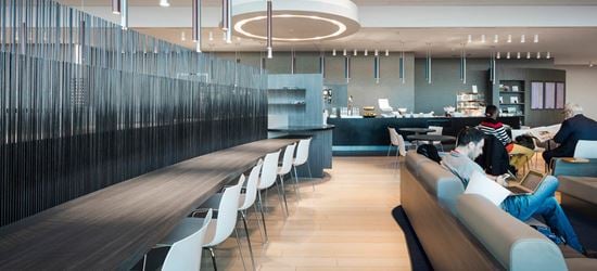 The Seating Area of the Lounge 41 Aspire Airport Lounge in Amsterdam Schiphol Airport