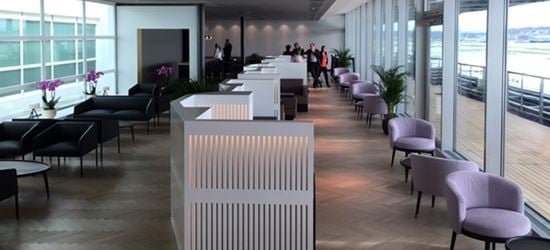 Seating area of the Aspire Airport Lounge at Zurich International Airport