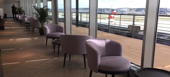 Seating area of the Aspire Airport Lounge at Zurich International Airport