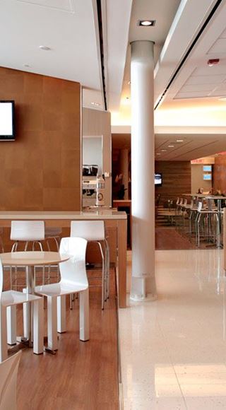 Seating area of the Swissport Airport Lounge at Montreal Airport