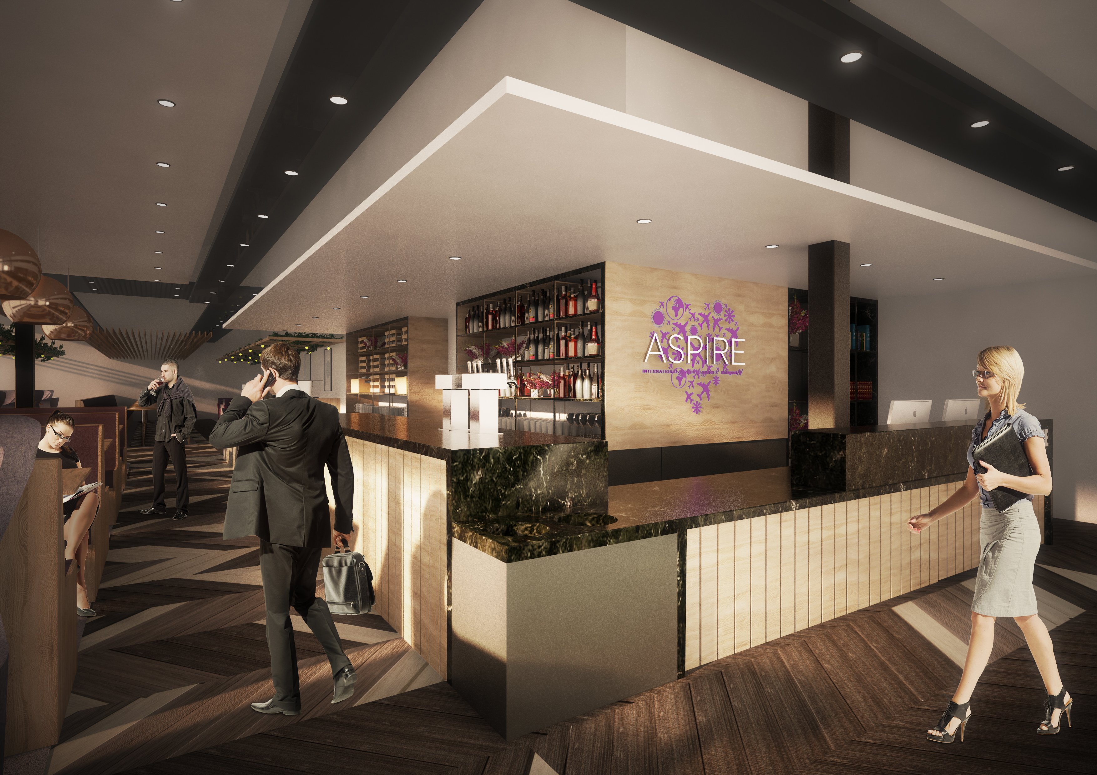 A render of the Cork Airport Aspire Lounge