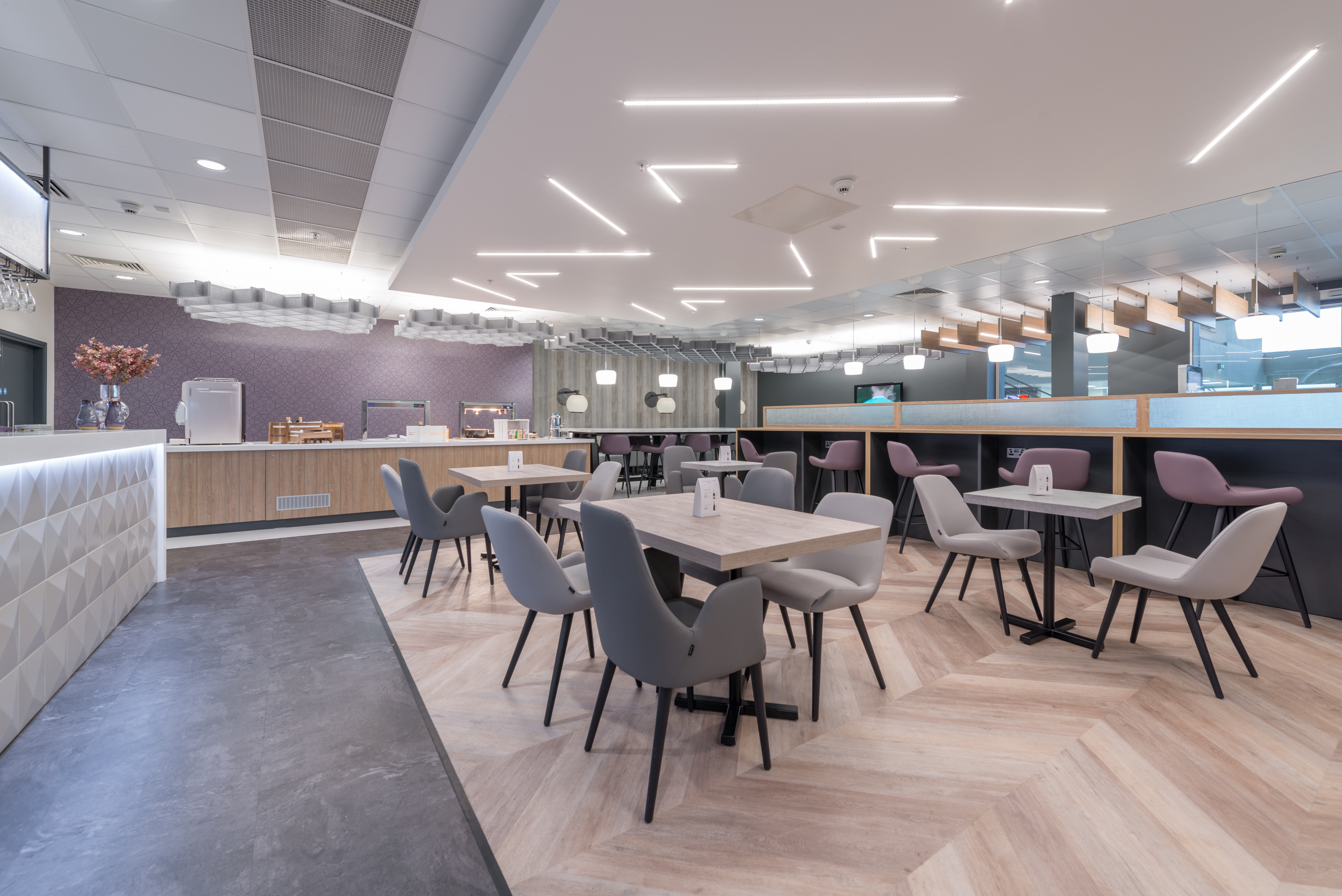 The Dining Area of the Aspire Airport Lounge in Liverpool John Lennon Airport
