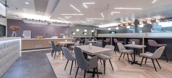 The Dining Area of the Aspire Airport Lounge in Liverpool John Lennon Airport