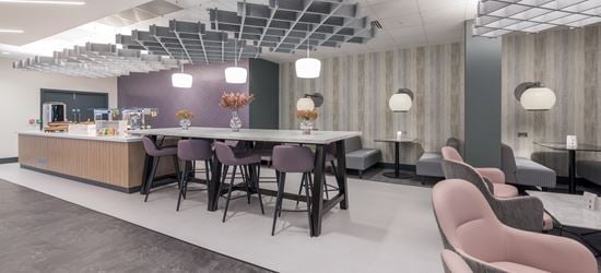 The Dining Area of the Aspire Airport Lounge in Liverpool John Lennon Airport