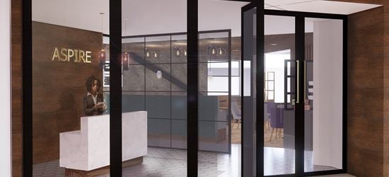 A Render of the ASPIRE Lounge Entrance at EDI Airport