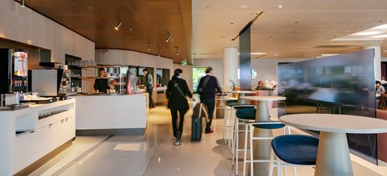The Self Service Station At The Aspire Lounge At Amsterdam Airport