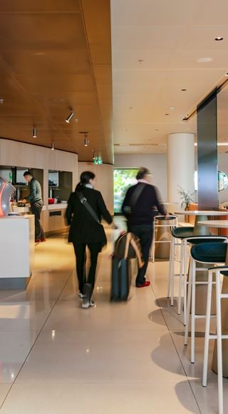 The Self Service Station At The Aspire Lounge At Amsterdam Airport