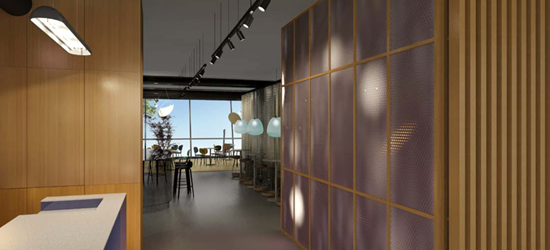 A Render of the Aspire Lounge at Eindhoven 