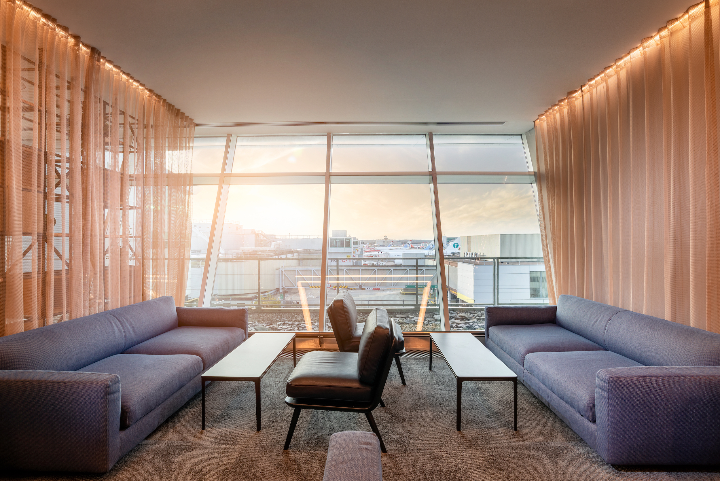 Comfortable seats in the new Club Aspire Lounge Gatwick Airport South Terminal
