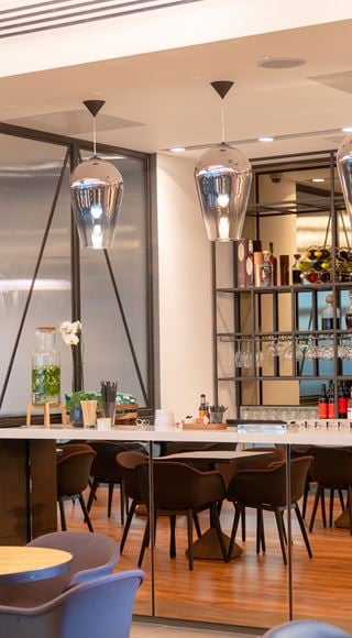 Seating area at the new Club Aspire Lounge Gatwick Airport South Terminal