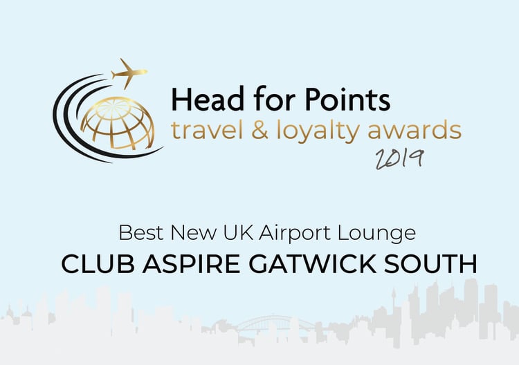 Gatwick South Club Aspire wins Best New UK Airport Lounge