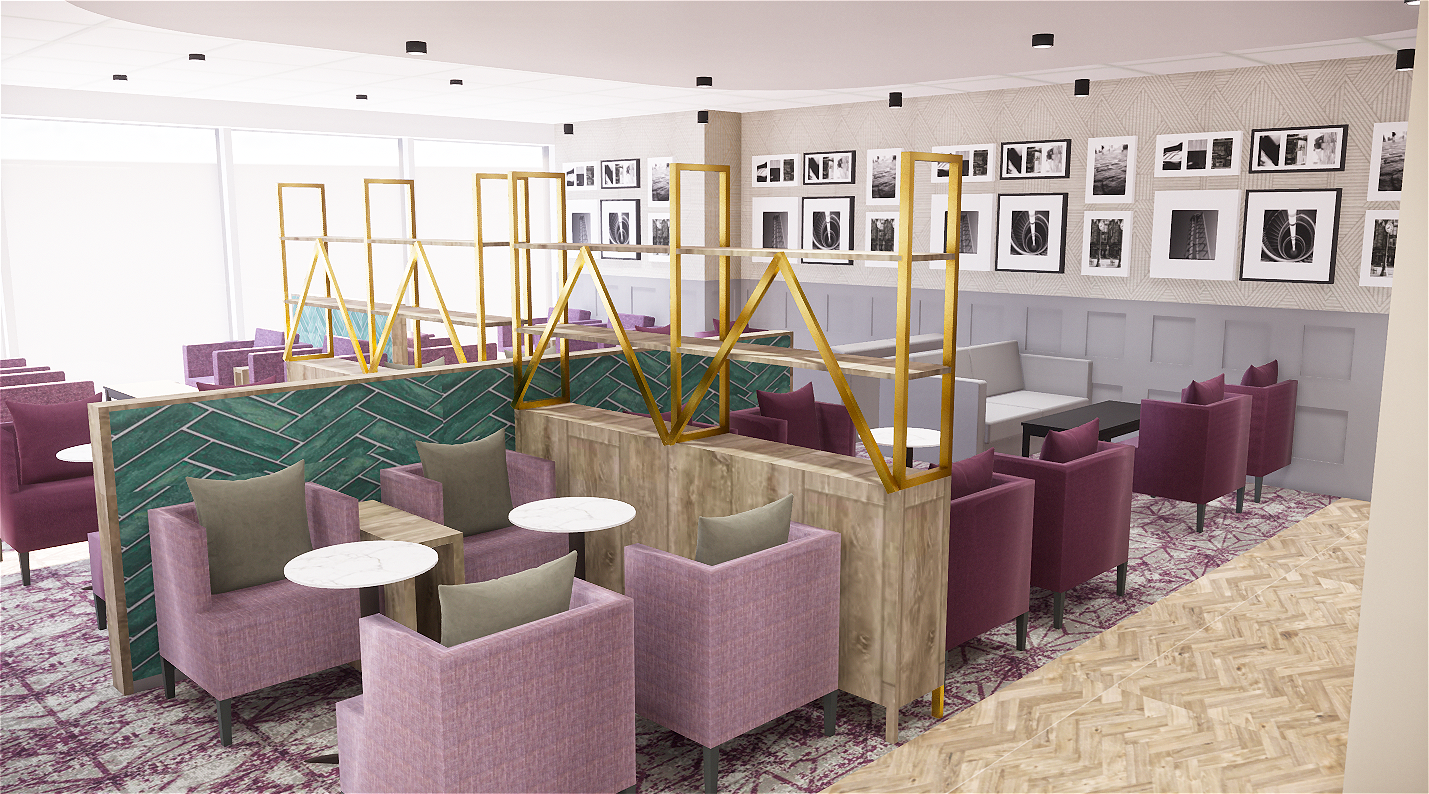 Digital Render of Aspire Lounge London Luton Airport